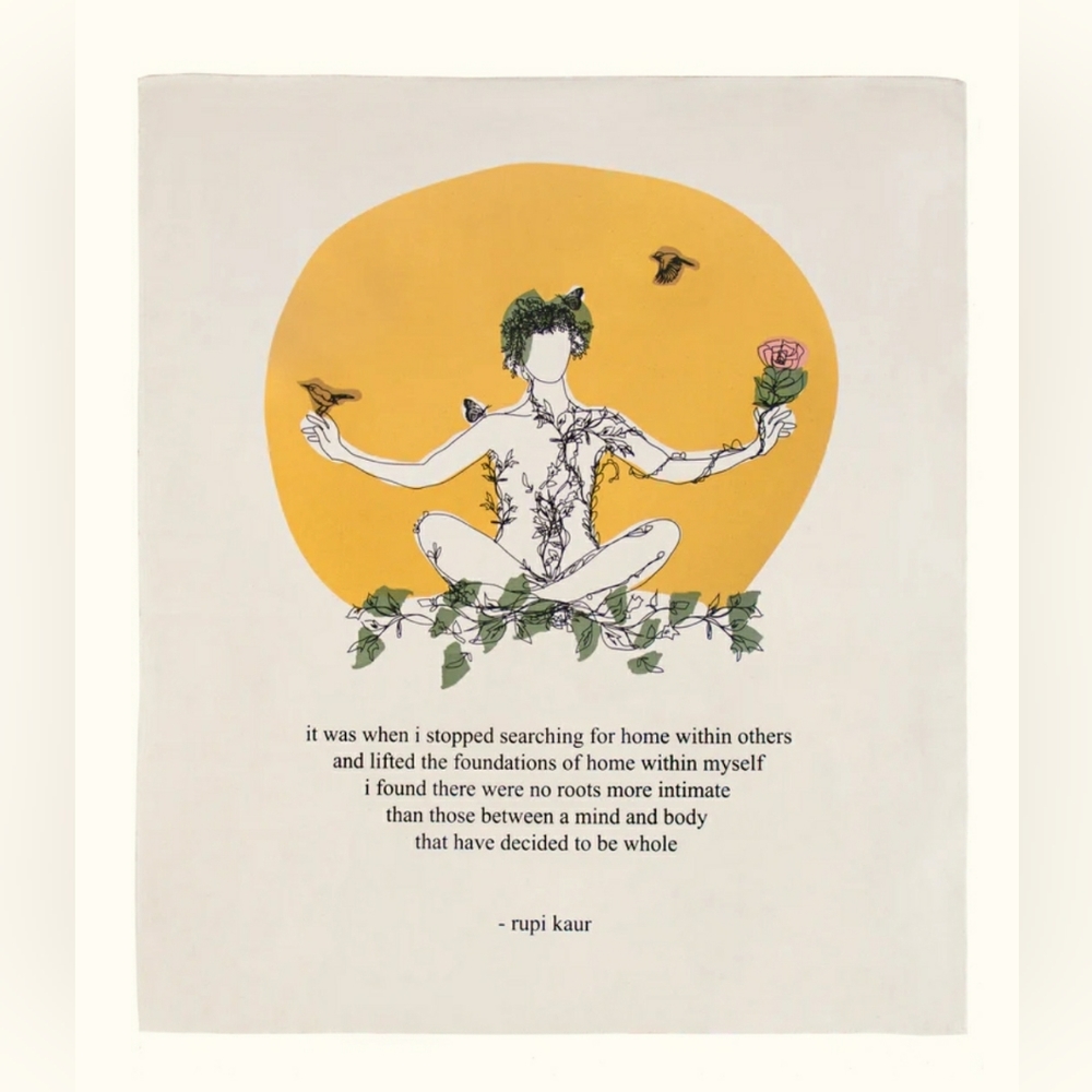 Rupi Kaur "mind & body" tapestry